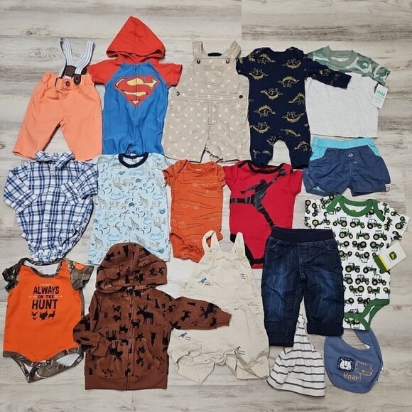 Baby Boy Clothes Lot 3M 3-6m 17pcs Carhartt Gymboree Gap Swimsuit Shorts Spring - Picture 1 of 16